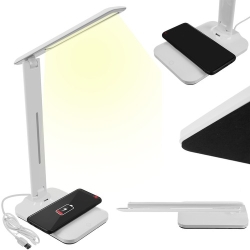 LED stolní lampa s bezdrátovým nabíjením 10W - bílá