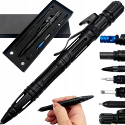 Multifunkční outdoorové pero s 12 funkcemi - 15,5 x 1,5 cm - černé