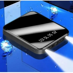 Kompaktní powerbanka s LCD displejem 4800 mAh - černá