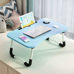 Składany stolik pod laptop 60 x 27 x 40 cm - niebieski
