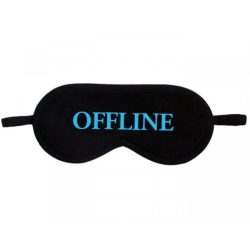 3x Maska na spaní OFFLINE - černá s nápisem
