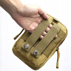 Vojenská taška na opasek béžová - maskáčový vzor 