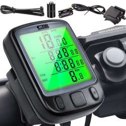 Multifunkční cyklistický tachometr s LCD displejem - černý