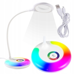 Stolní dotyková RGB LED lampa s flexibilním ramenem barevná (kulatý profil)