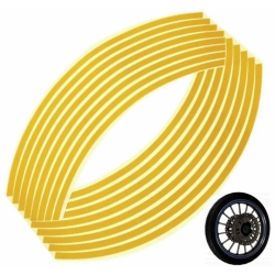 Samolepící reflexní pásky na kola zlaté - 16 ks 8 mm