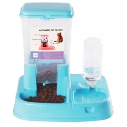 Automatický dávkovač krmiva a vody pro domácí mazlíčky - modrý zásobník