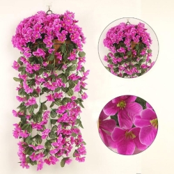 Wiszący luksusowy dekoracyjny bukiet z orchidei - purpurowy