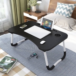 Składany stolik pod laptop 60 x 27 x 40 cm - niebieski