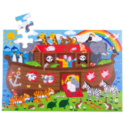Bigjigs Toys Podlahové puzzle Noemova archa 48 dílků
