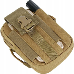 Vojenská taška na opasek béžová - maskáčový vzor 