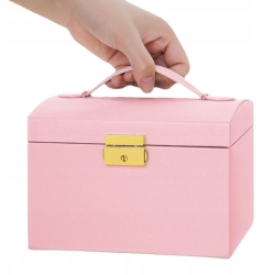 Elegantní šperkovnice v podobě kufříku - růžová