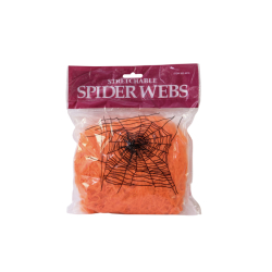 Halloween pavučina oranžová, 100g, UV aktivní