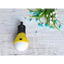 Turistická LED lampa na baterie žlutá - žárovka
