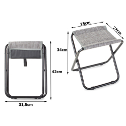 Skládací kempingová stolička - šedá