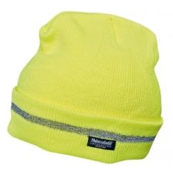 Zimní čepice pletená + fleece hi-viz SPARK žlutá