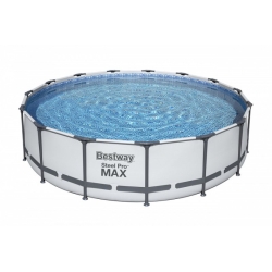 Nadzemní bazén kulatý Steel Pro MAX, kartušová filtrace, schůdky, plachta, průměr 4,57m, výška 1,07m