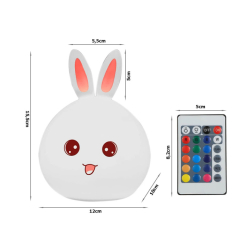 Dětská LED lampička králík/zajíc s ovládáním - (VERK)