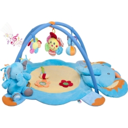 Hrací deka s melodií PlayTo slůně s hračkou - modrá