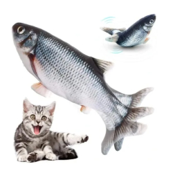 Plyšová pohyblivá hračka pro kočky - ryba