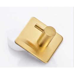 Samolepící kovový koupelnový háček - zlatý 