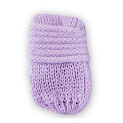 BABY NELLYS Zimní pletené kojenecké rukavičky - lila - 12cm rukavičky