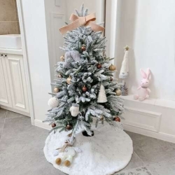 Podložka pod vánoční stromeček 78 cm - bílá se stříbrným motivem