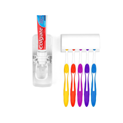 Bezkontaktní dávkovač zubní pasty s držákem na kartáčky - bílý