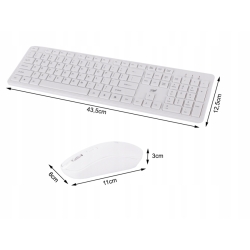 Sada bezdrátové klávesnice s myší - bílá barva