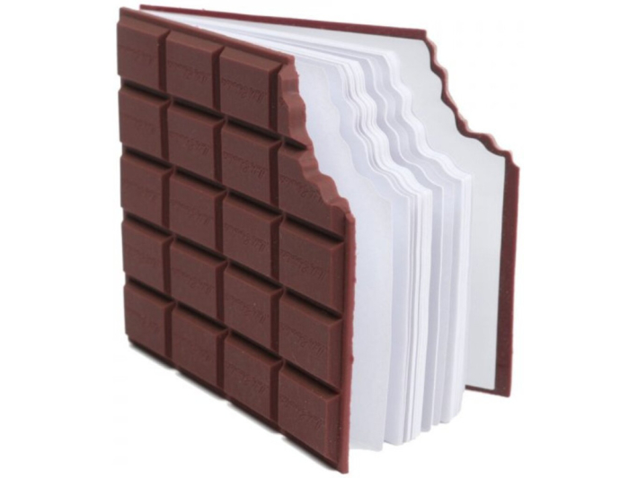 Poznámkový blok - ukousnutá čokoláda