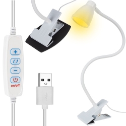 Stolní LED lampa s kovovým klipem - bílá (Izoxis)