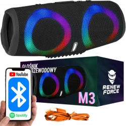 Bezdrôtový bluetooth RGB reproduktor - M3 čierny