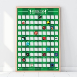 Stírací plakát - 100 fotbalových týmů