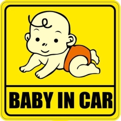 Nálepka na auto - miminko leze po zemi
