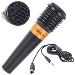 Karaoke mikrofon černý s propojovacím kabelem (Verk)